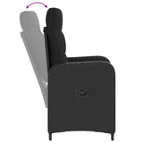 vidaXL Buiten Eettafel Set 3 st Zwart PE rotan en poedergecoat staal