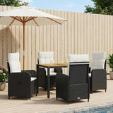 vidaXL Buiten Eettafel Set 3 st Zwart PE rotan en poedergecoat staal