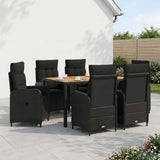 vidaXL Buiten Eettafel Set 3 st Zwart PE rotan en poedergecoat staal