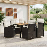 vidaXL Buiten Eettafel Set 3 st Zwart PE rotan en poedergecoat staal