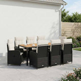 vidaXL Buiten Eettafel Set 3 st Zwart PE rotan en poedergecoat staal