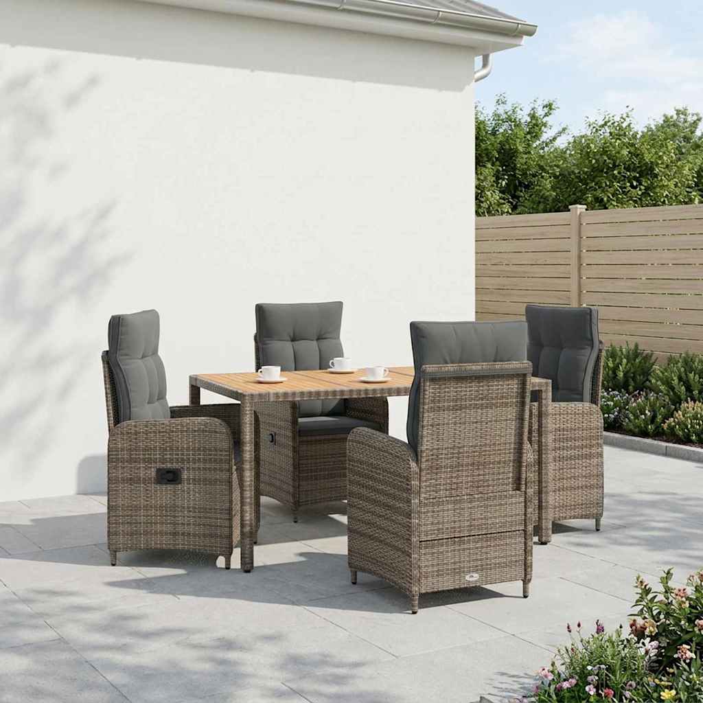vidaXL Buiten Eettafel Set 3 st Zwart PE rotan en poedergecoat staal