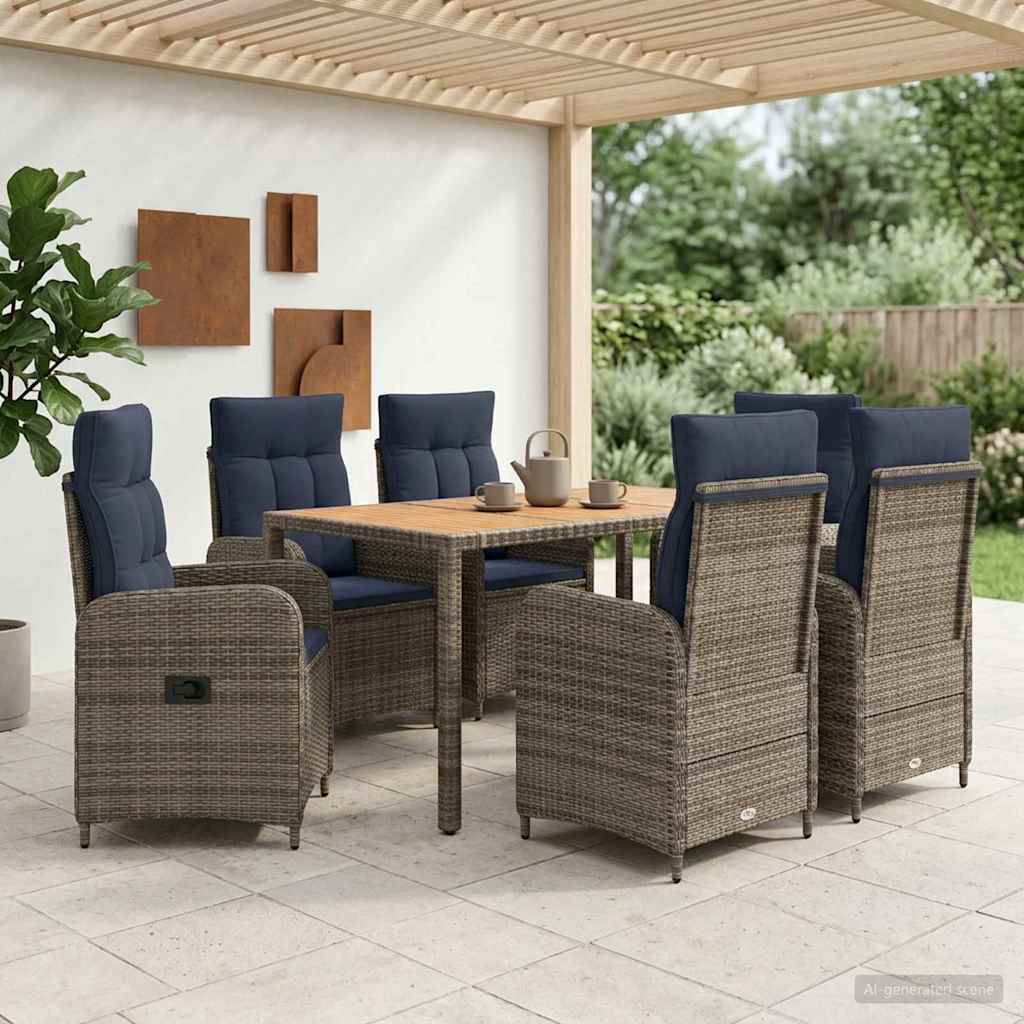 vidaXL Buiten Eettafel Set 3 st Zwart PE rotan en poedergecoat staal