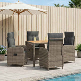 vidaXL Buiten Eettafel Set 3 st Zwart PE rotan en poedergecoat staal