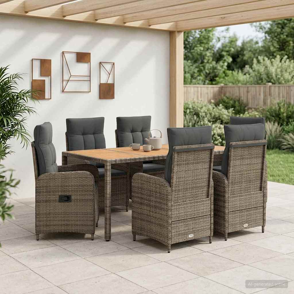 vidaXL Buiten Eettafel Set 3 st Zwart PE rotan en poedergecoat staal