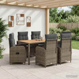 vidaXL Buiten Eettafel Set 3 st Zwart PE rotan en poedergecoat staal
