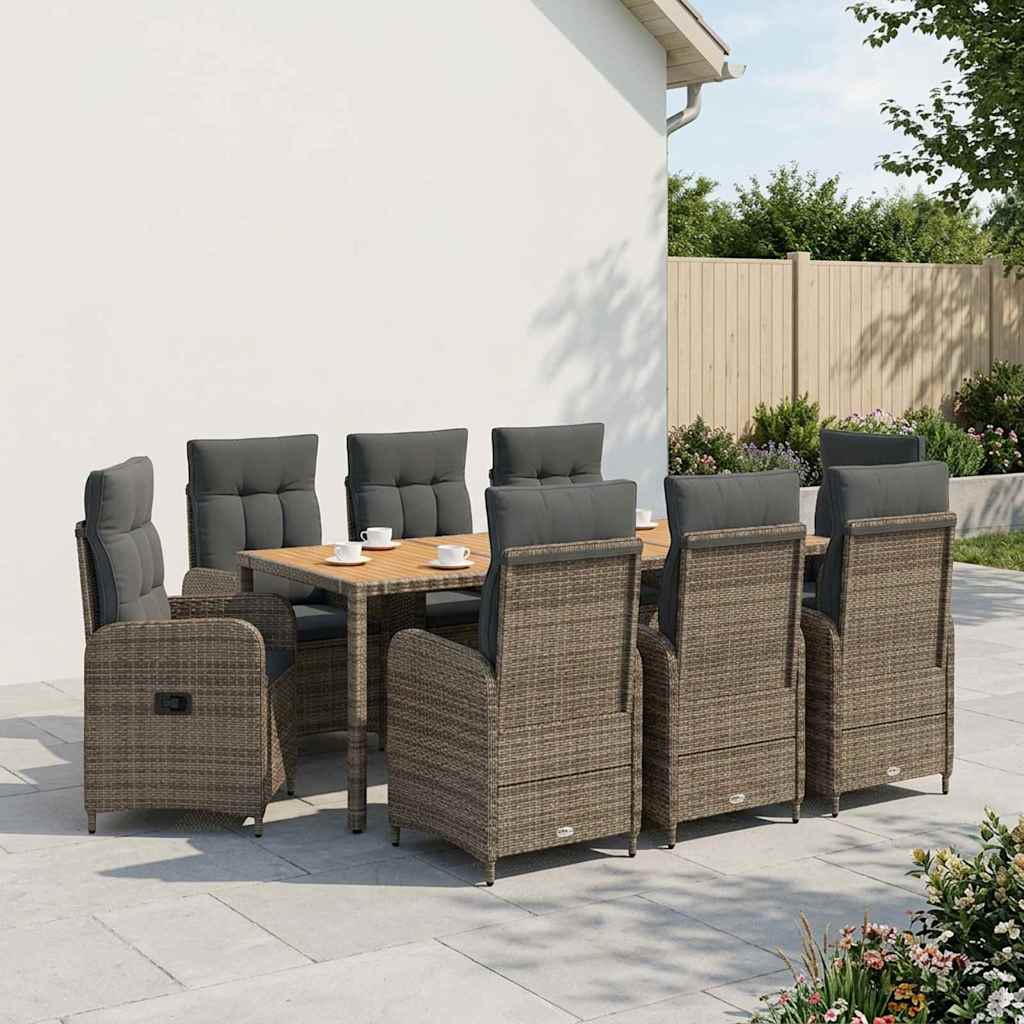 vidaXL Buiten Eettafel Set 3 st Zwart PE rotan en poedergecoat staal