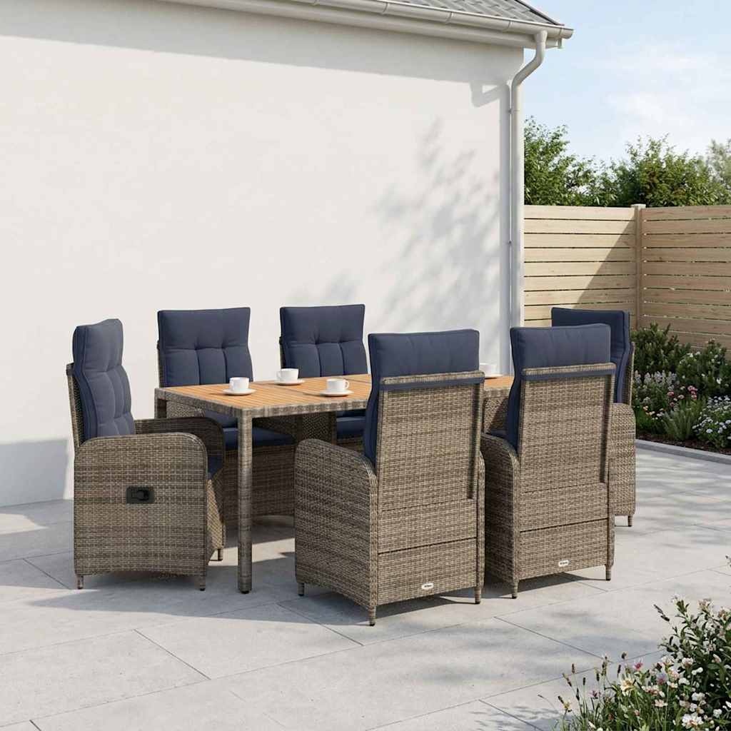 vidaXL Buiten Eettafel Set 3 st Zwart PE rotan en poedergecoat staal