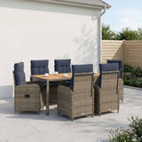 vidaXL Buiten Eettafel Set 3 st Zwart PE rotan en poedergecoat staal