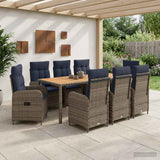 vidaXL Buiten Eettafel Set 3 st Zwart PE rotan en poedergecoat staal