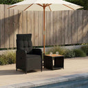 vidaXL Tuin loungeset 2 st Zwart PE rotan en poedergecoat staal