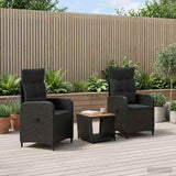vidaXL Tuin loungeset 2 st Zwart PE rotan en poedergecoat staal