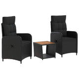 vidaXL Tuin loungeset 2 st Zwart PE rotan en poedergecoat staal