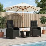 vidaXL Tuin loungeset 2 st Zwart PE rotan en poedergecoat staal