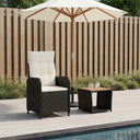 vidaXL Tuin loungeset 2 st Zwart PE rotan en poedergecoat staal