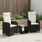 vidaXL Tuin loungeset 2 st Zwart PE rotan en poedergecoat staal