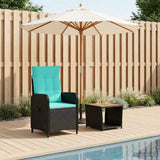 vidaXL Tuin loungeset 2 st Zwart PE rotan en poedergecoat staal