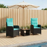 vidaXL Tuin loungeset 2 st Zwart PE rotan en poedergecoat staal