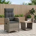 vidaXL Tuin loungeset 2 st Zwart PE rotan en poedergecoat staal