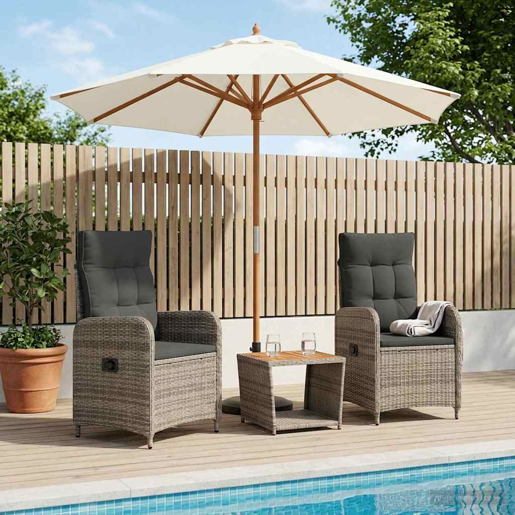 vidaXL Tuin loungeset 2 st Zwart PE rotan en poedergecoat staal
