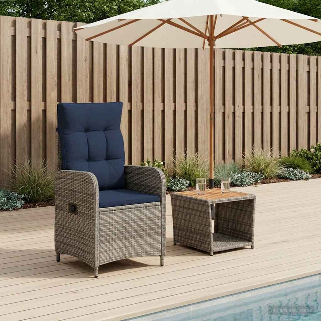 vidaXL Tuin loungeset 2 st Zwart PE rotan en poedergecoat staal