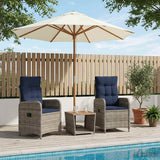 vidaXL Tuin loungeset 2 st Zwart PE rotan en poedergecoat staal