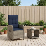 vidaXL Tuin loungeset 2 st Zwart PE rotan en poedergecoat staal