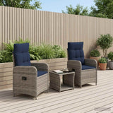 vidaXL Tuin loungeset 2 st Zwart PE rotan en poedergecoat staal