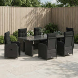 vidaXL Outdoor Dining Set 7 pcs Black poly rattan