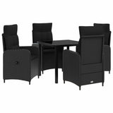vidaXL Buiten Eettafel Set 3 st Zwart poly rattan