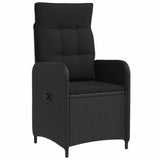 vidaXL Buiten Eettafel Set 3 st Zwart poly rattan