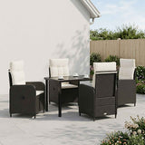 vidaXL Buiten Eettafel Set 3 st Zwart poly rattan