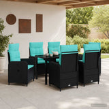 vidaXL Buiten Eettafel Set 3 st Zwart poly rattan