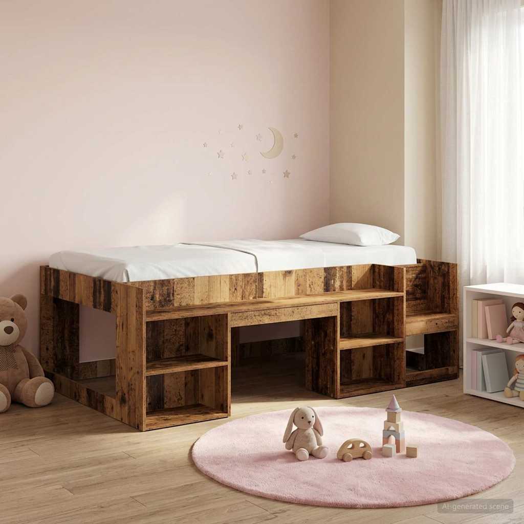vidaXL Kinderbedframe met opbergruimte Wit 80 x 200 cm Bewerkt hout