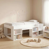 vidaXL Kinderbedframe met opbergruimte Wit 80 x 200 cm Bewerkt hout