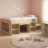 vidaXL Kinderbedframe met opbergruimte Wit 80 x 200 cm Bewerkt hout