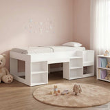 vidaXL Kinderbedframe met opbergruimte Wit 80 x 200 cm Bewerkt hout