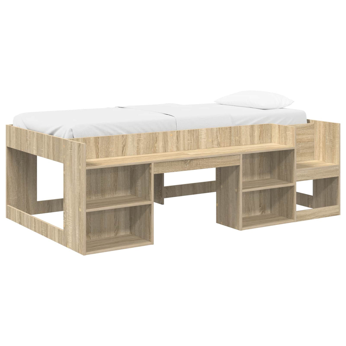 vidaXL Kinderbedframe met opbergruimte Wit 80 x 200 cm Bewerkt hout