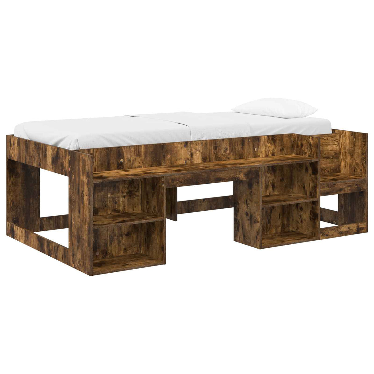 vidaXL Kinderbedframe met opbergruimte Wit 80 x 200 cm Bewerkt hout