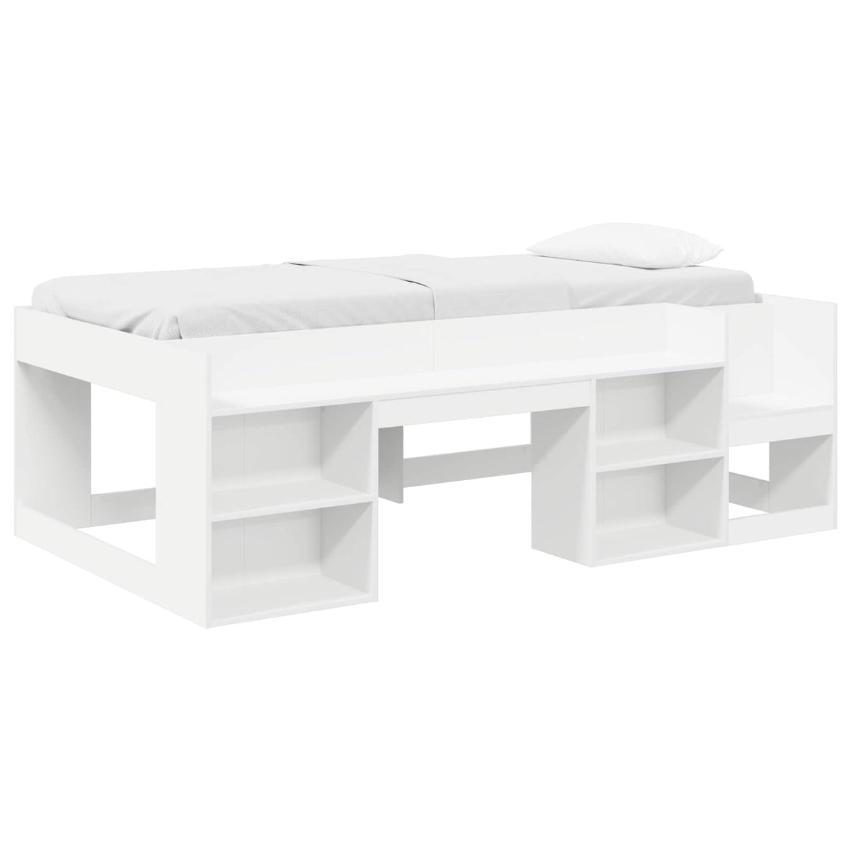 vidaXL Kinderbedframe met opbergruimte Wit 80 x 200 cm Bewerkt hout