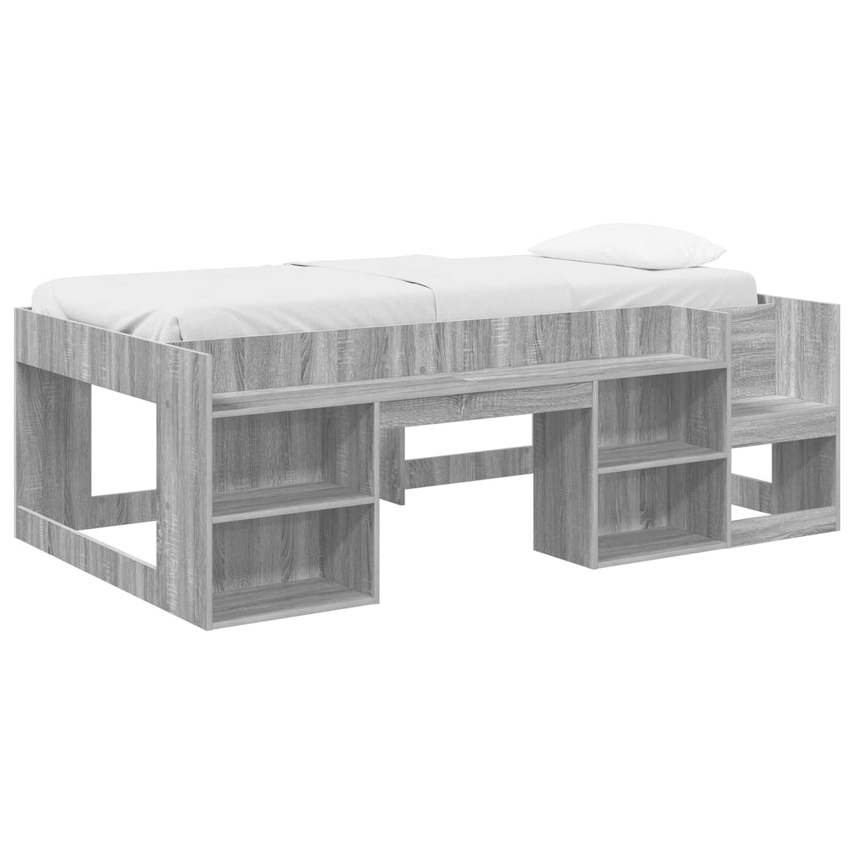 vidaXL Kinderbedframe met opbergruimte Wit 80 x 200 cm Bewerkt hout