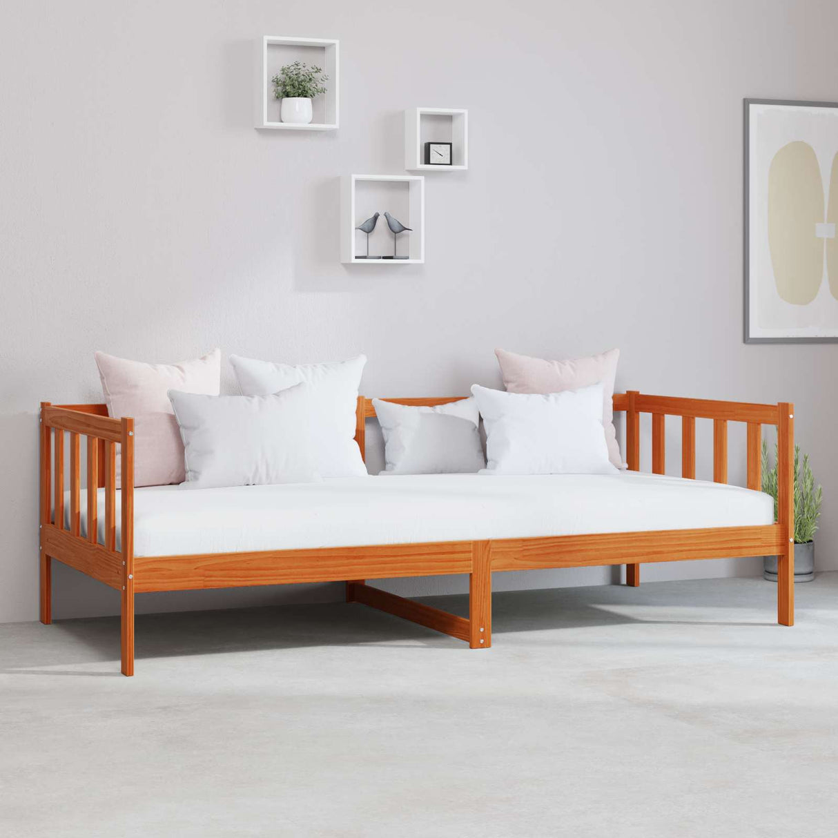 vidaXL Slaapbank met matras massief grenenhout 90x200 cm