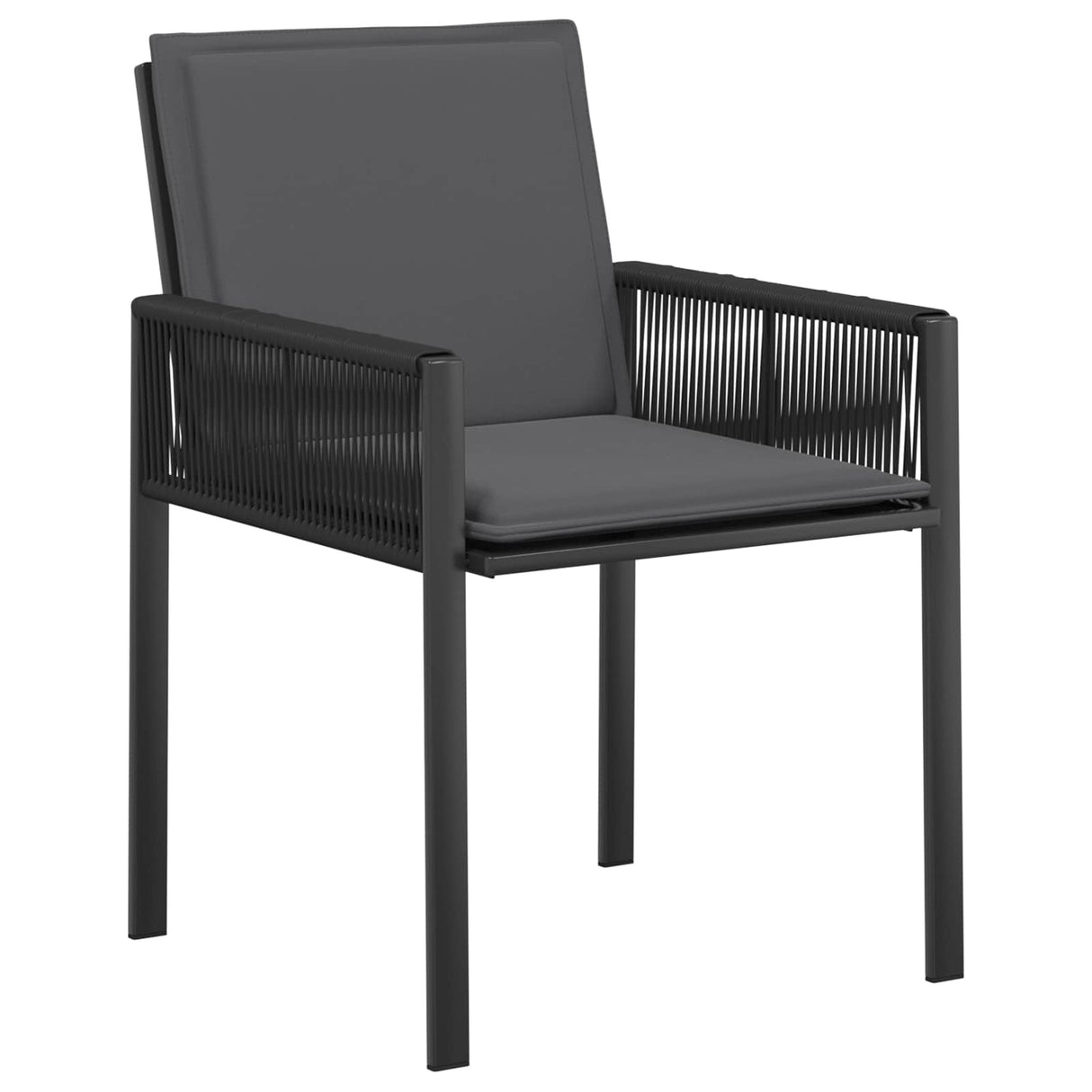 vidaXL Tuin Eettafel Set 7 st Zwart poly rattan