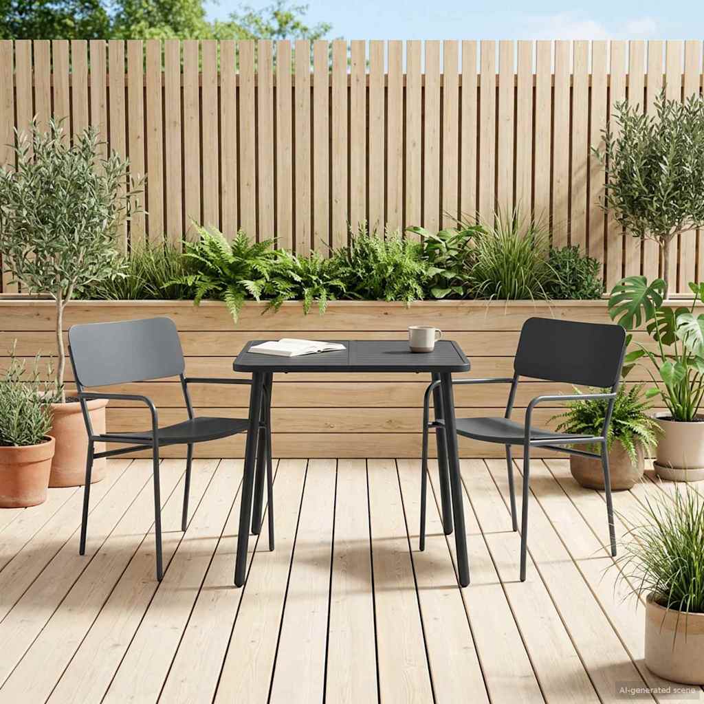 vidaXL Dining Set 3 Pieces Anthracite Steel