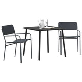 vidaXL Dining Set 3 Pieces Anthracite Steel