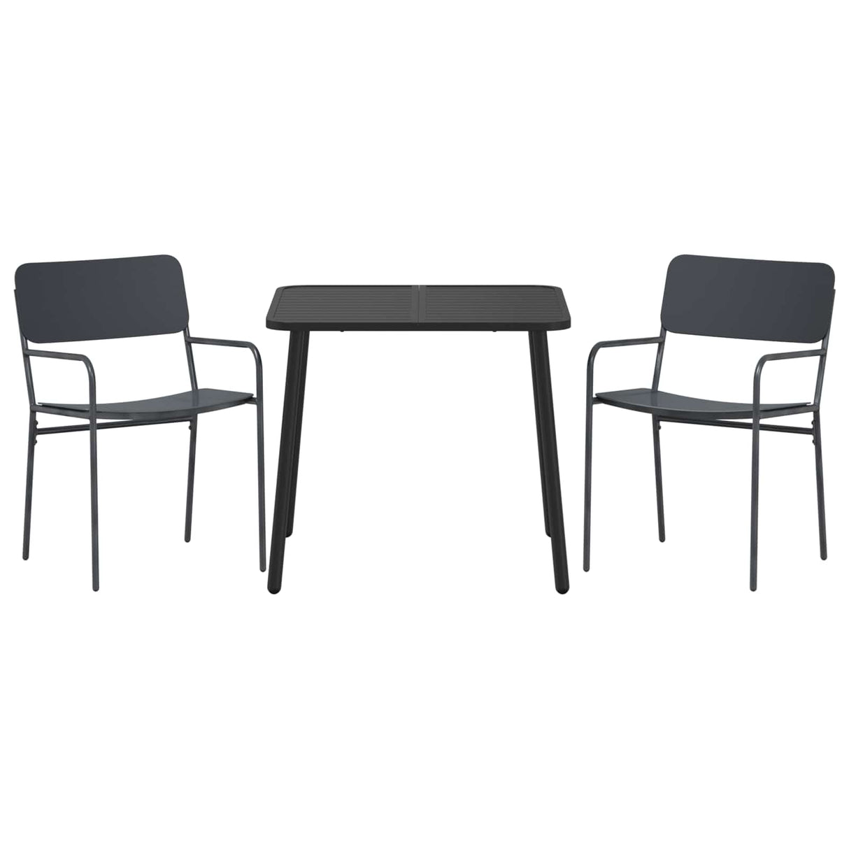 vidaXL Dining Set 3 Pieces Anthracite Steel