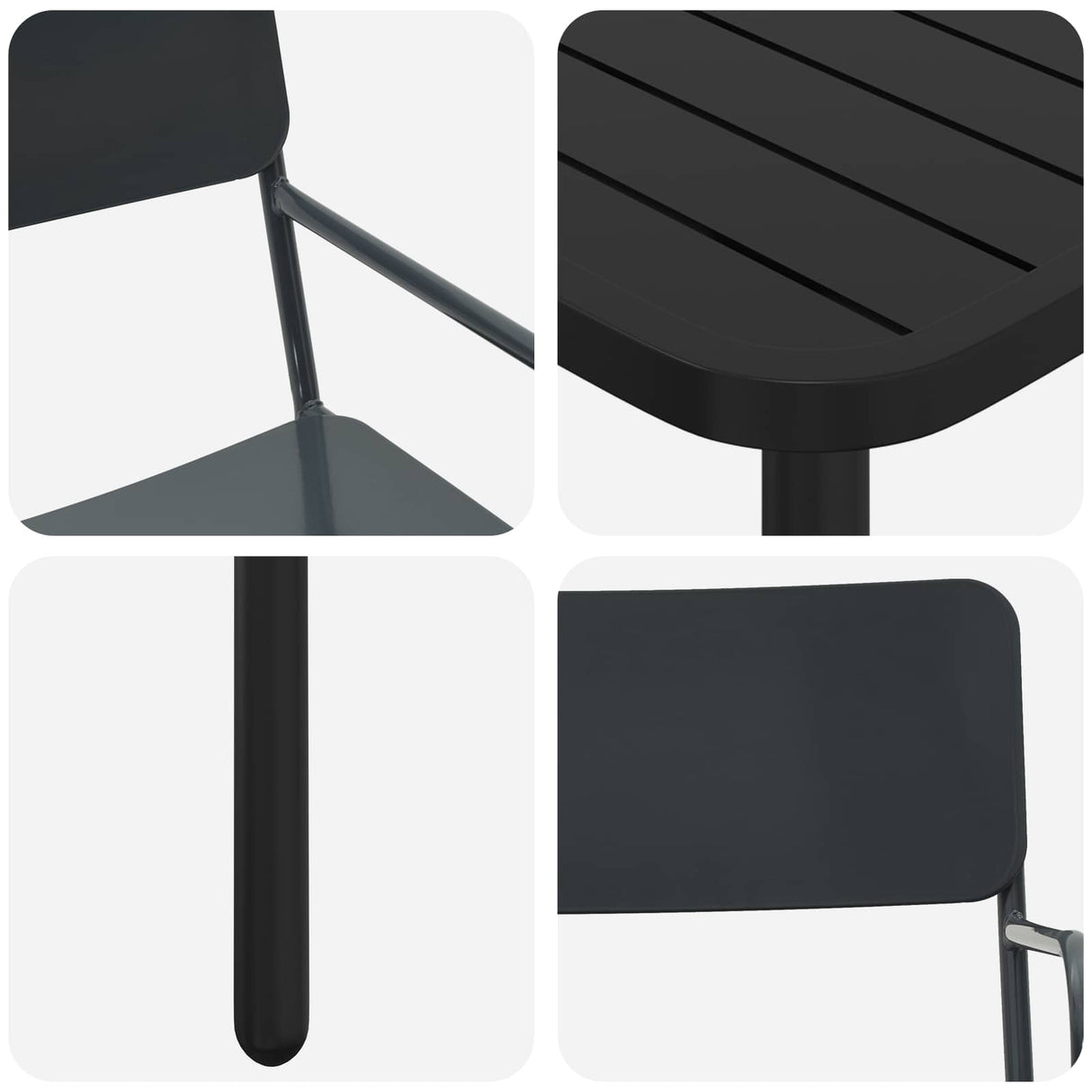 vidaXL Dining Set 3 Pieces Anthracite Steel