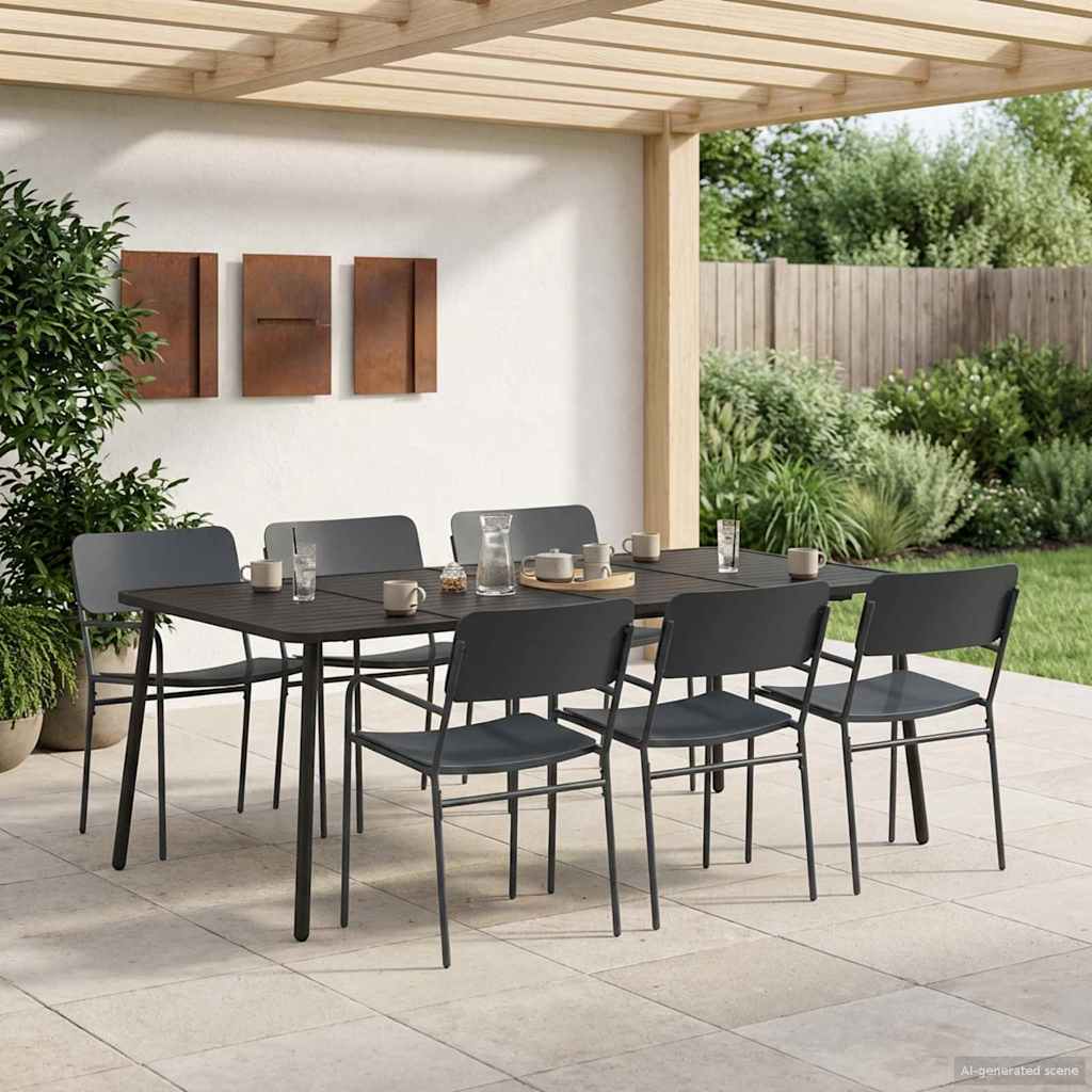 vidaXL Dining Set 3 Pieces Anthracite Steel