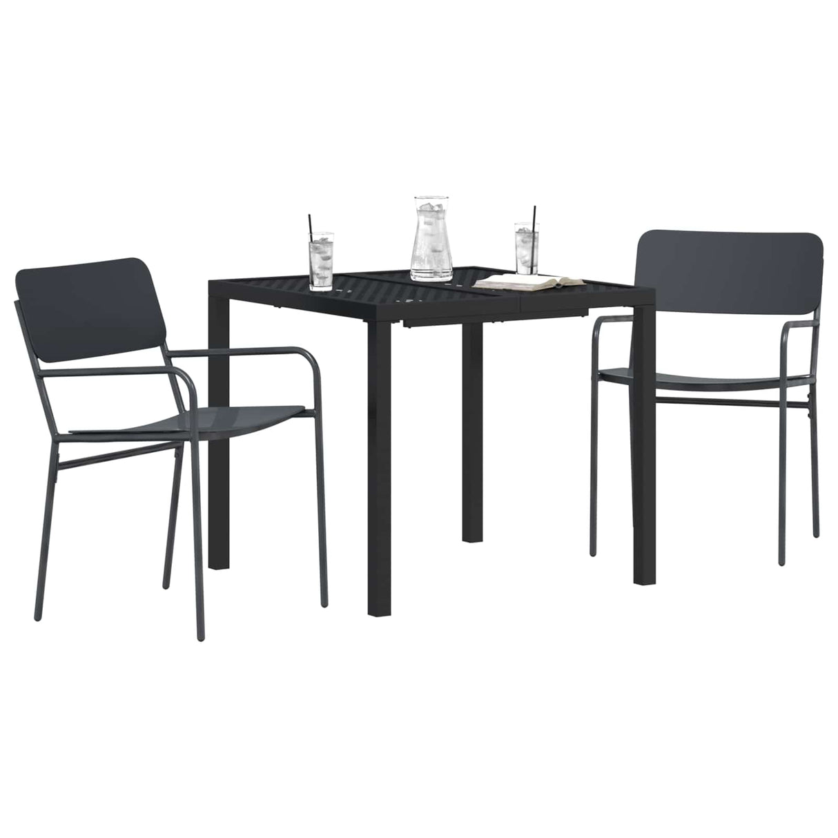 vidaXL Buitenmeubels set 3 st Antracietkleurig Staal