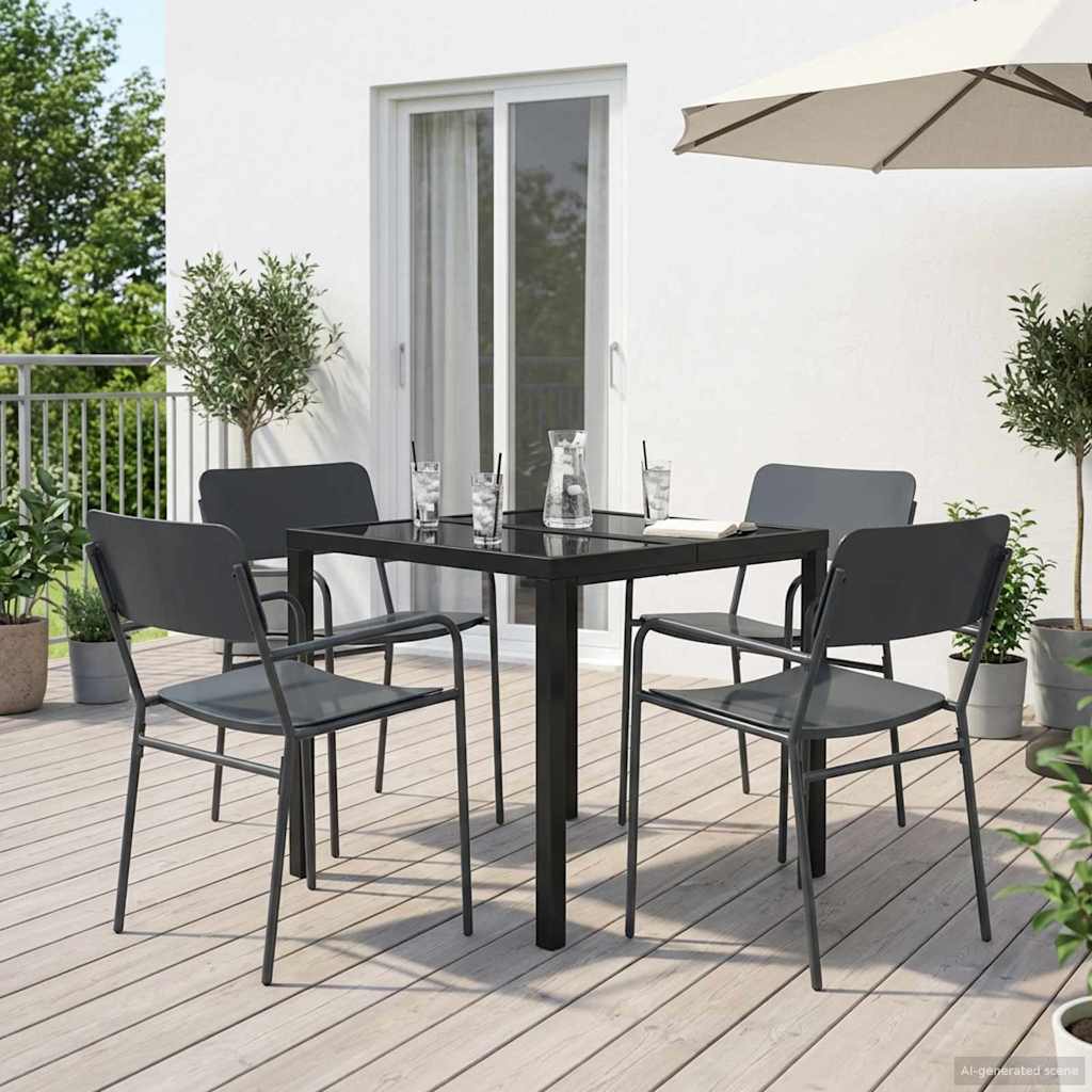 vidaXL Buitenmeubels set 3 st Antracietkleurig Staal